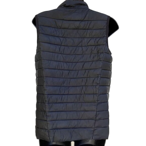 Fabletics Full Zip Puffa Fenway Vest Black Gray Stripes Women’s XS Gorp Core - Picture 6 of 8